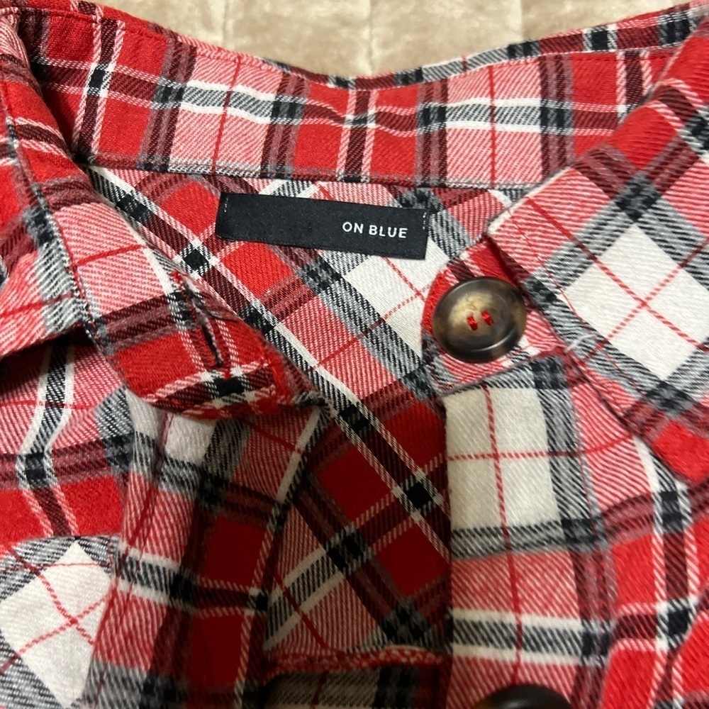 Red Plaid Button-Up Shirt
